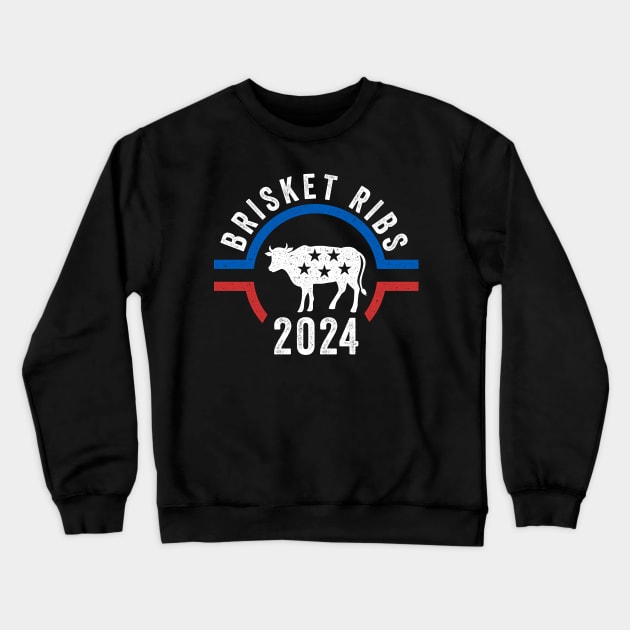 Brisket Ribs 2024 Funny BBQ Crewneck Sweatshirt by MakgaArt